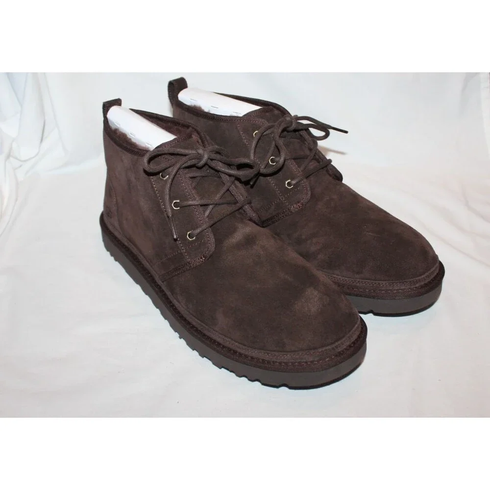 NIB UGG MEN'S NEUMEL SUEDE SHEARLING LINED CHUKKA BOOTS DDC BROWN 17